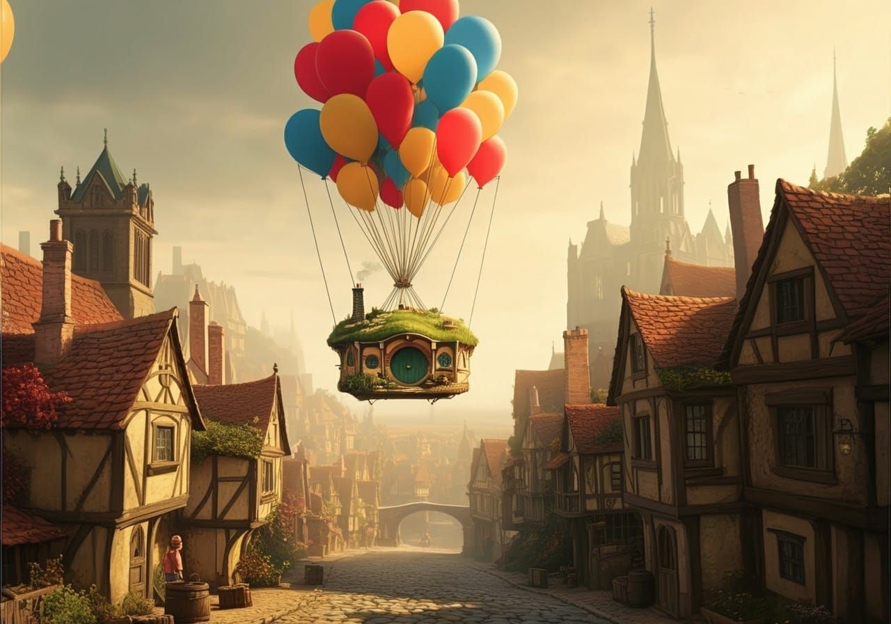 Hobbit House Balloon Ride Above Medieval City