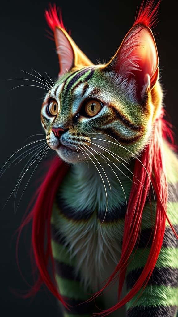 Cyberpunk Feline Heroine in Shimmering Spider Silk Armor