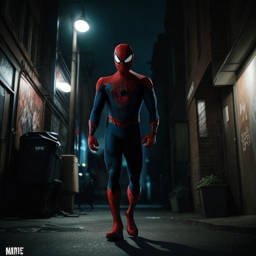 Spider-Man Miles Morales in Gritty Urban Scene