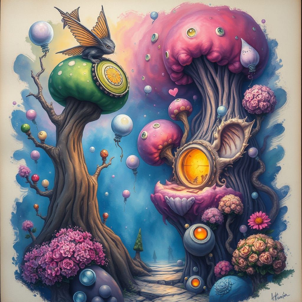 Dreamlike Whimsy in Vibrant Colors