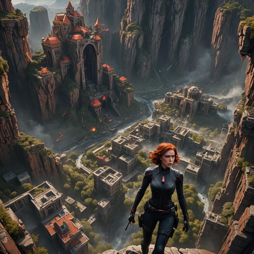 Detailed Matte Painting of Black Widow