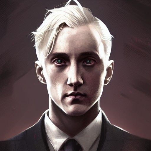 Detailed Portrait of Draco Malfoy in Art Nouveau Style