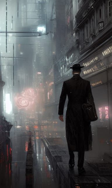 Detailed Noir Cityscape in 1920s Style