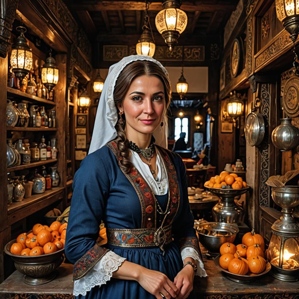 Elegant Turkish Inn Owner in 17th Century