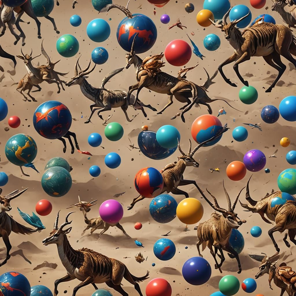 Jumping Creatures and Objects in Detailed Matte Painting