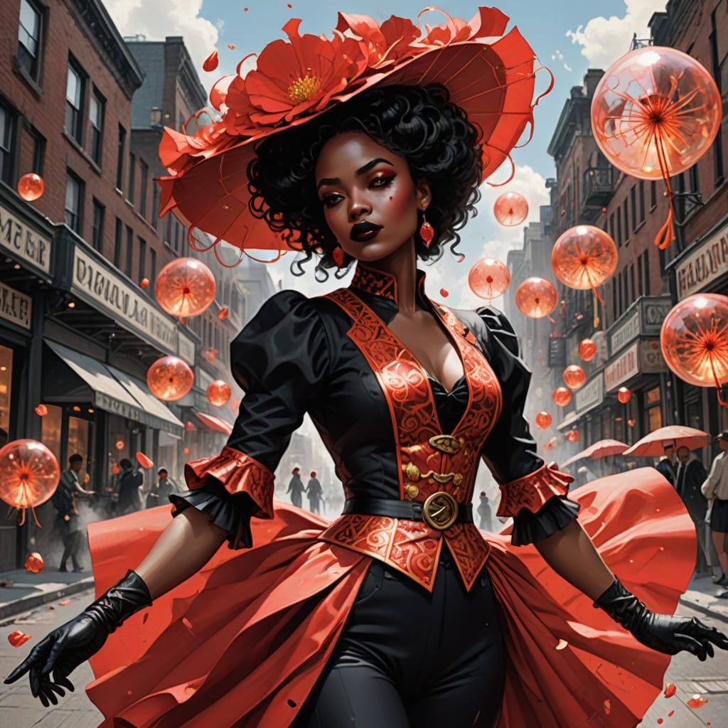 Steam Siren in Flamenco-Inspired Boilerplate Armor