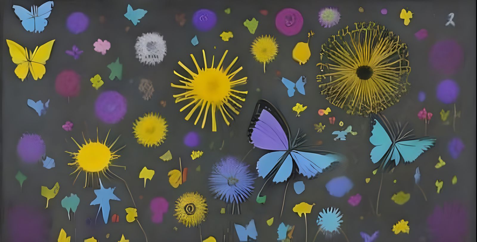 Dark Meadow Fairies Dreamscape in Abstract Style