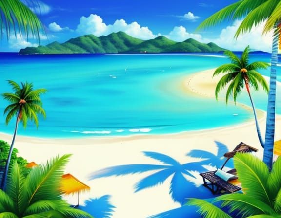 Vibrant Tropical Paradise in Romantic Style