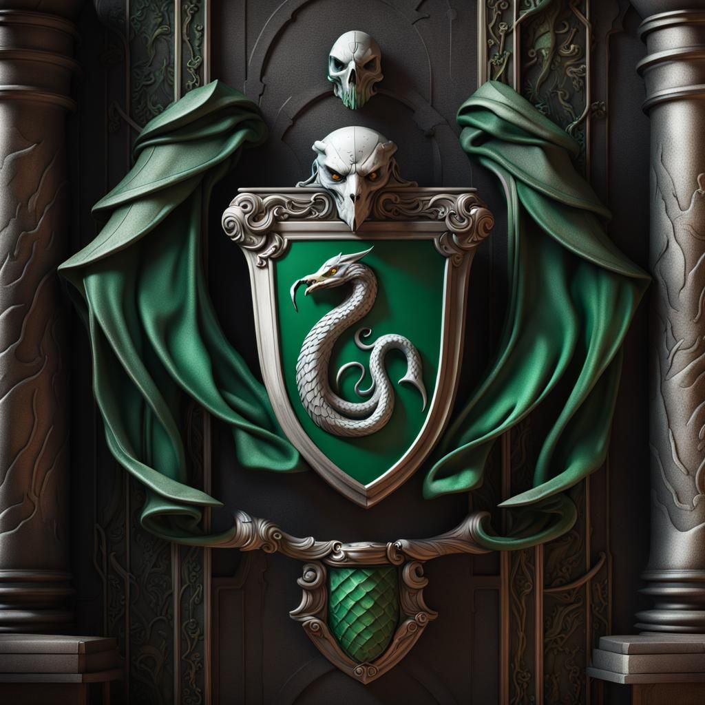 Slytherin Crest: Detailed Fantasy Concept Art