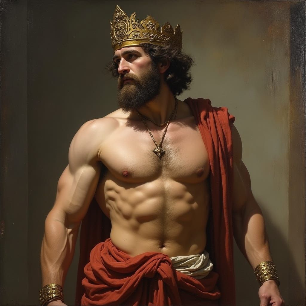 Titan Prometheus in Oil Painting Style