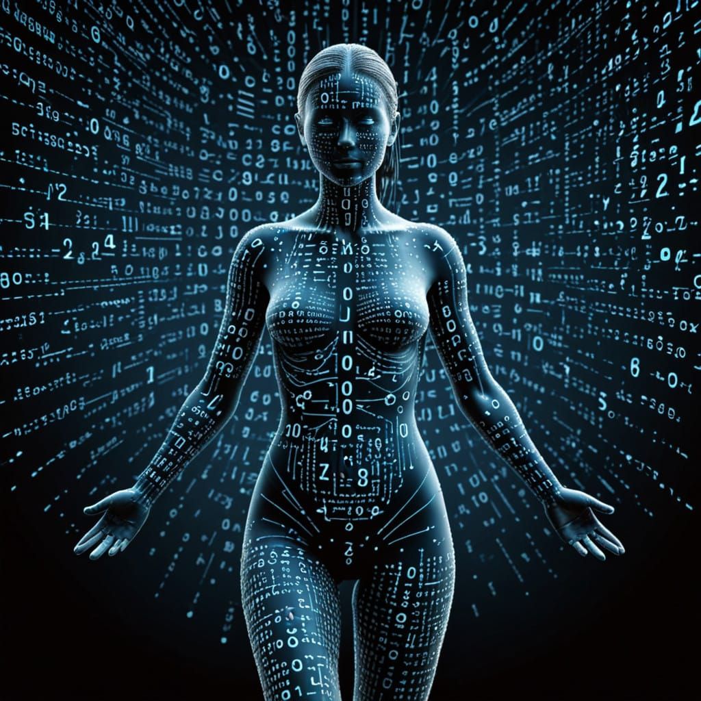 Human Body Composed of Binary Code Matrix