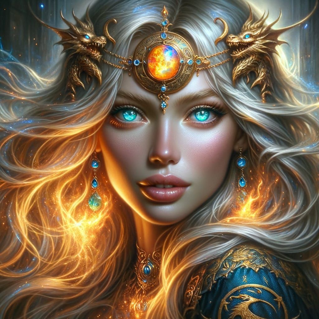 Fire Opal Dragon Headpiece