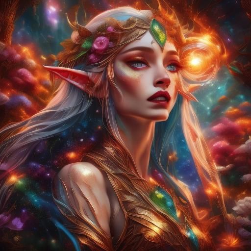 Elf and Mermaid Friends by the Water