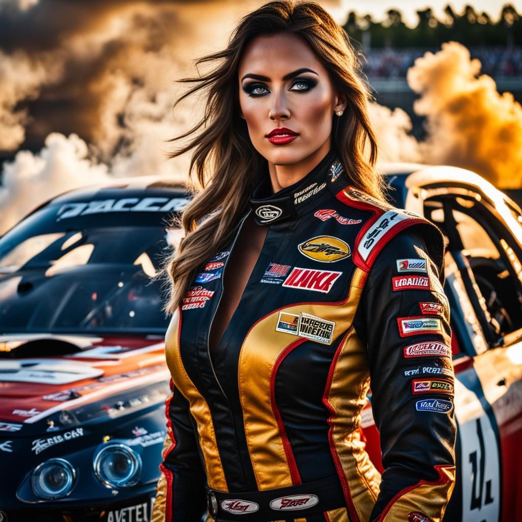 Steampunk NASCAR Driver Portrait with Racing Elements