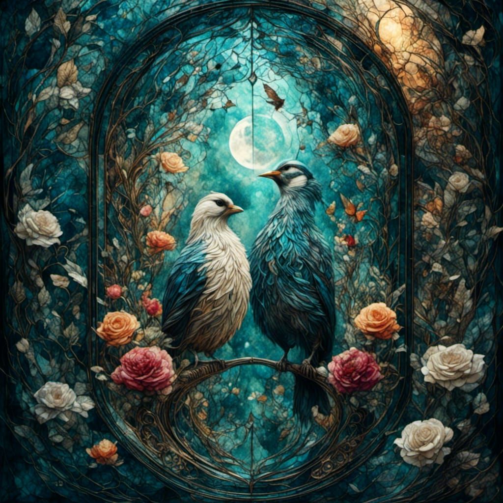 Two Worlds Collide: Abstract Romantic Watercolor