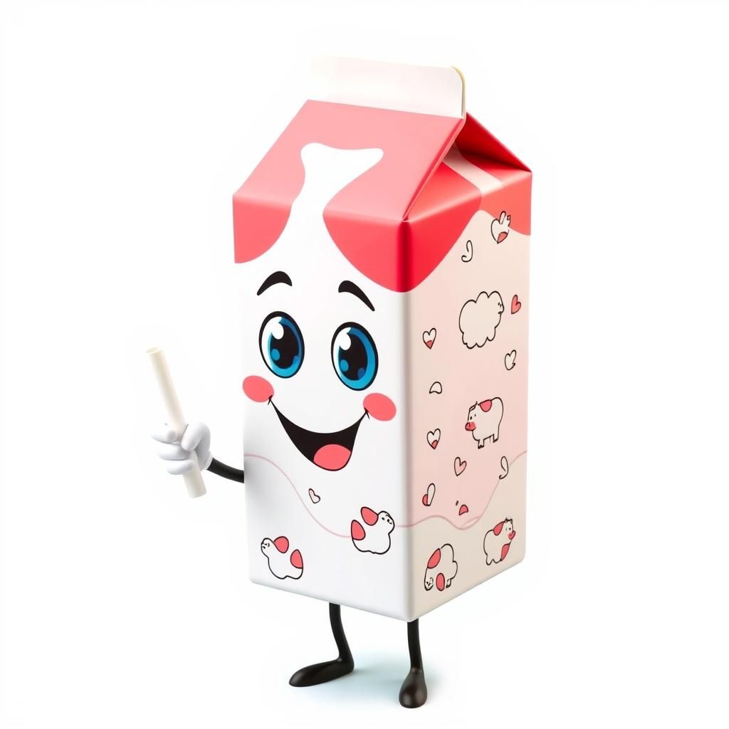 A 3D milk carton