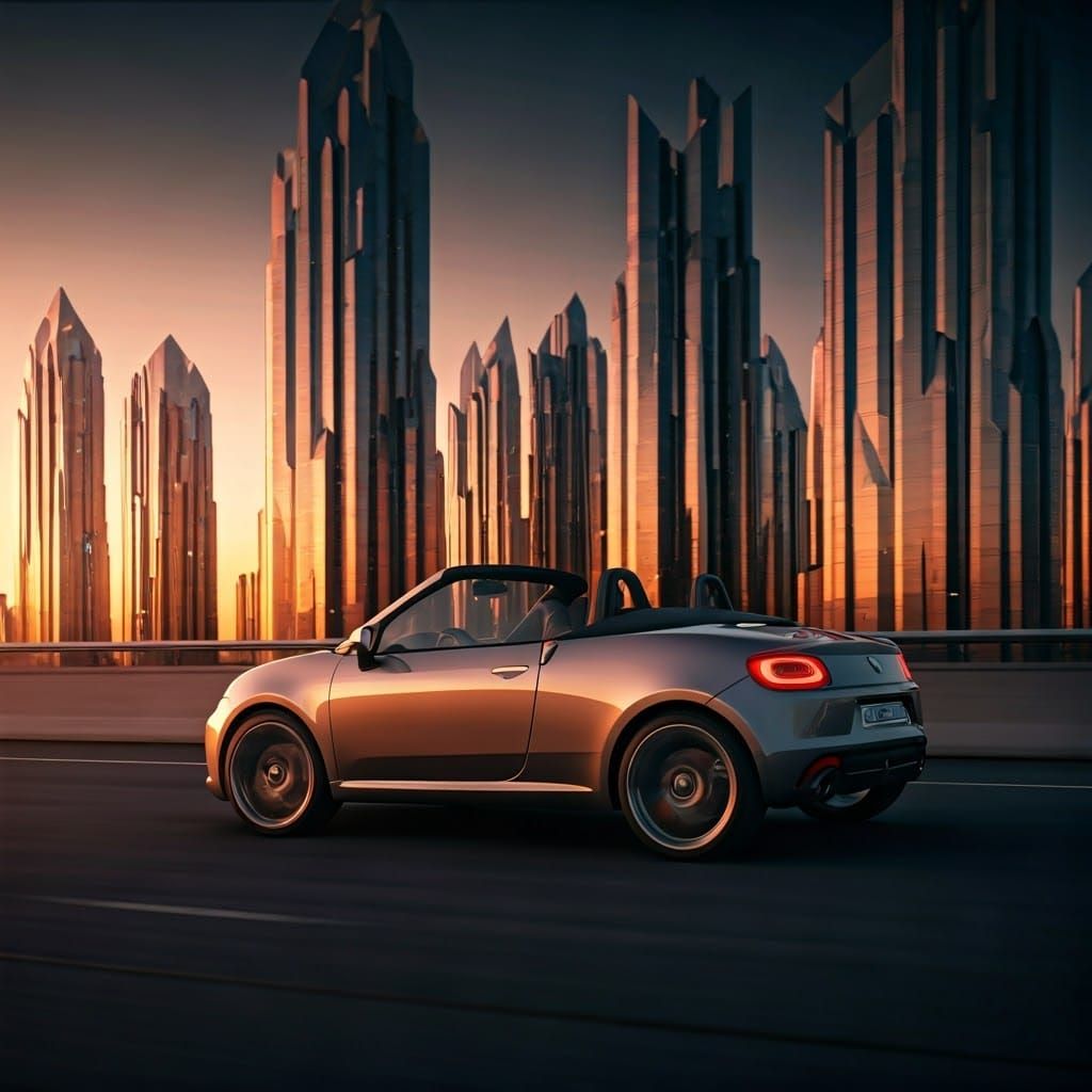 Cyberpunk Cityscapes Fiat Seicento Concept Car Cruises