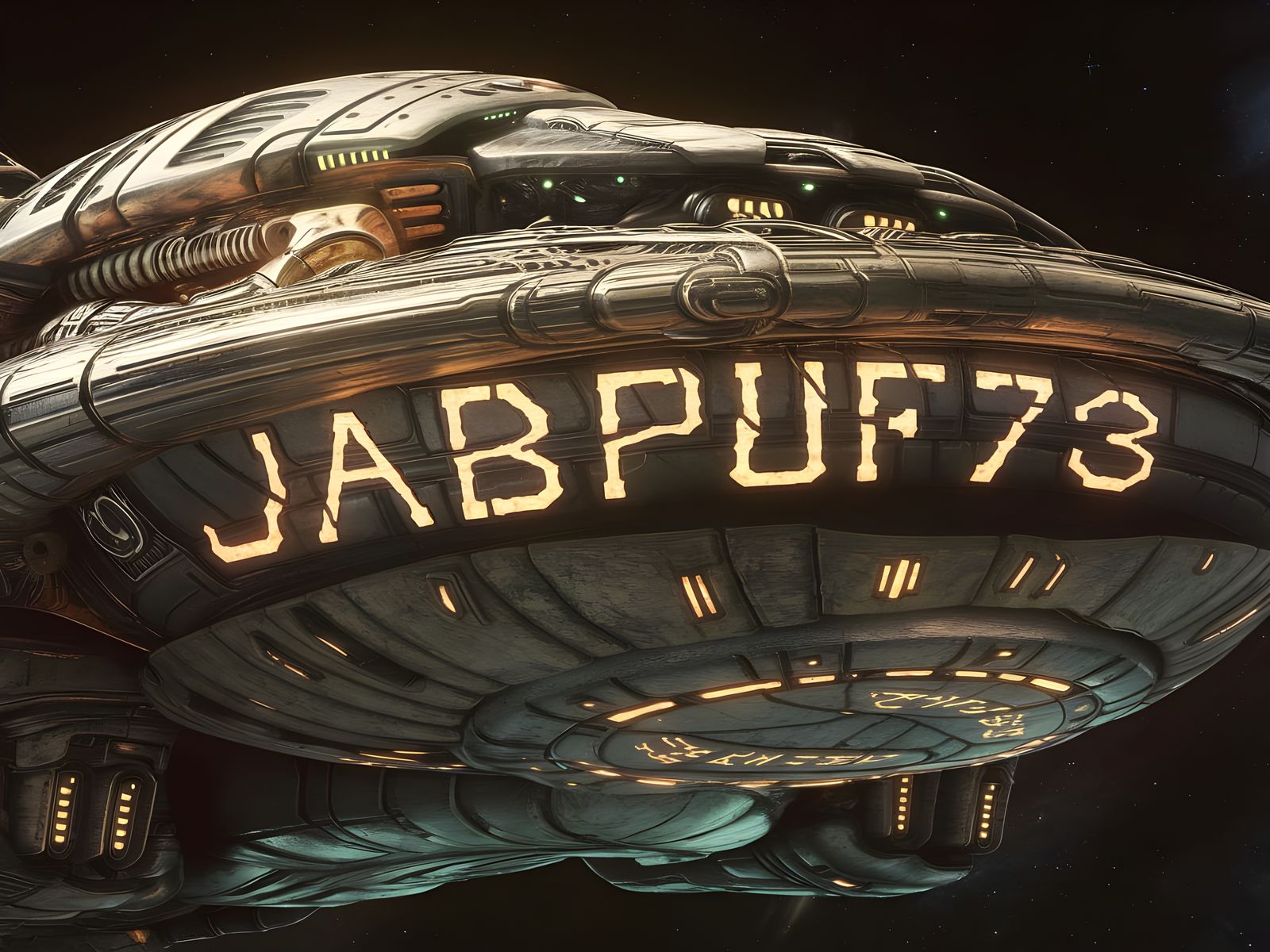 Biomechanical Alien Spacecraft in Giger Style