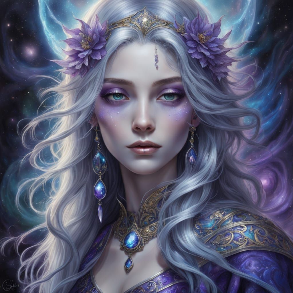 Sorceress in Vibrant Ethereal Aura