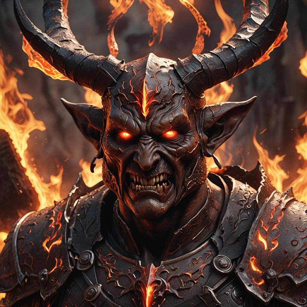 Elmer Fudd as a Devil in 3D Anime Style