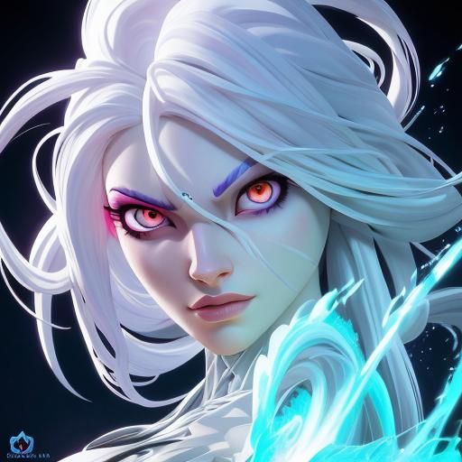 Intricate Portrait of a Pale Girl with Three Eyes