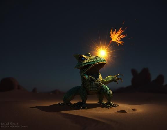Bullywug Spellcaster in Desert: 3D Game Art