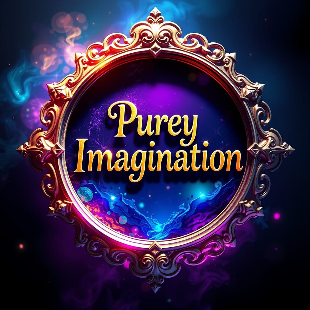 Vibrant Fantasy Logo with Intricate Ornate Border