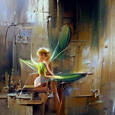 Tinkerbell in Oil Painting Style
