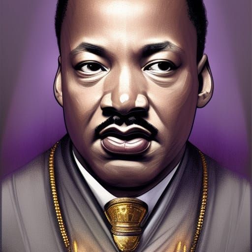 Martin Luther King Jr. as Religious Figure, Detailed Portrai...