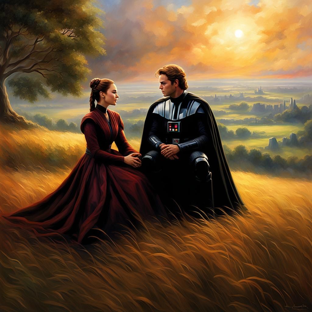 Padmé and Anakin on Naboo with Vader's Shadow