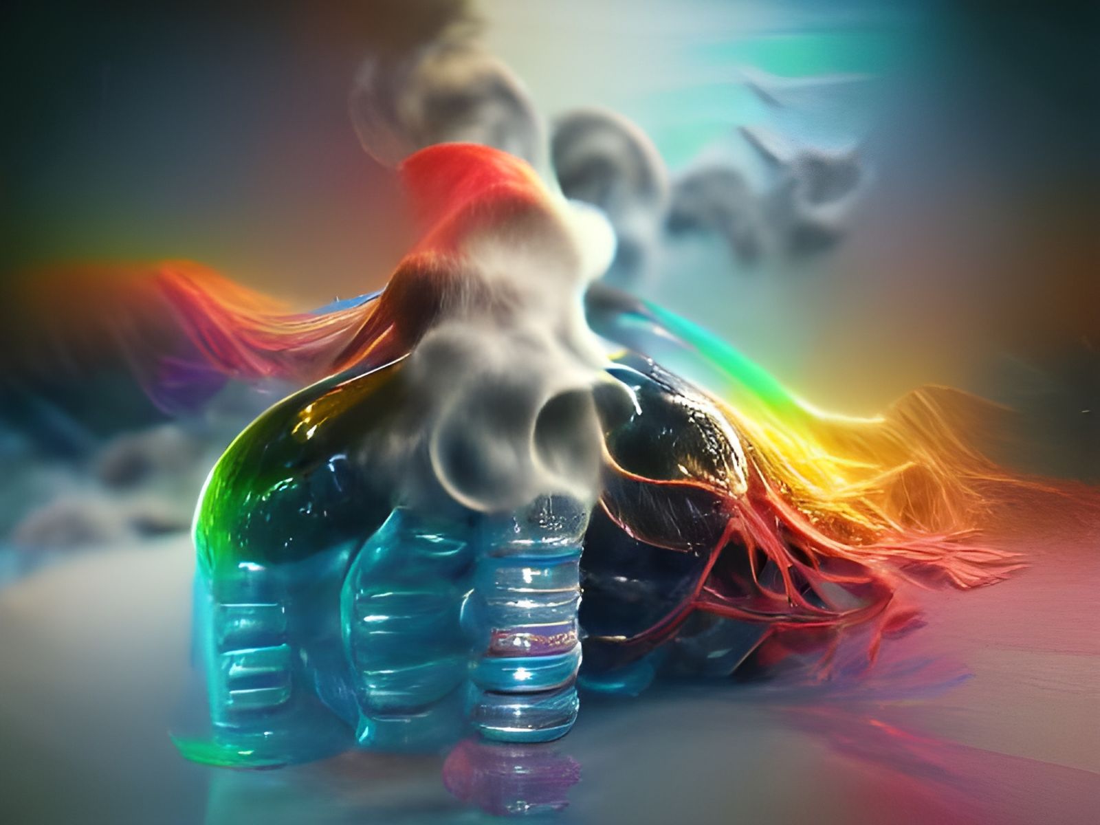 Rainbow Smoke Trapped in a Bottle: Octane Render