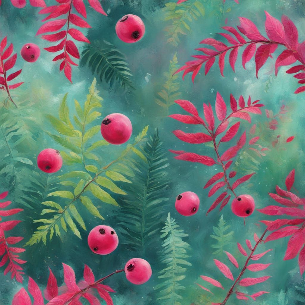 Surreal Pink and Red Abstract Cyberpunk Painting