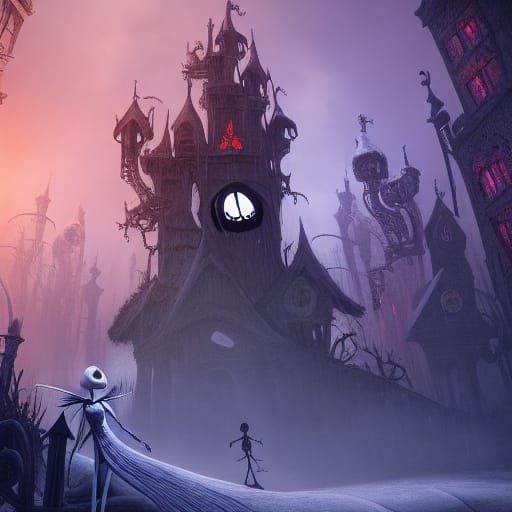 The Nightmare Before Christmas: Detailed Matte Painting