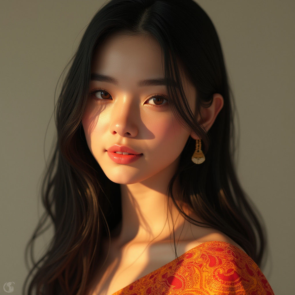 Realistic Portrait of Russian Woman in Soft Light