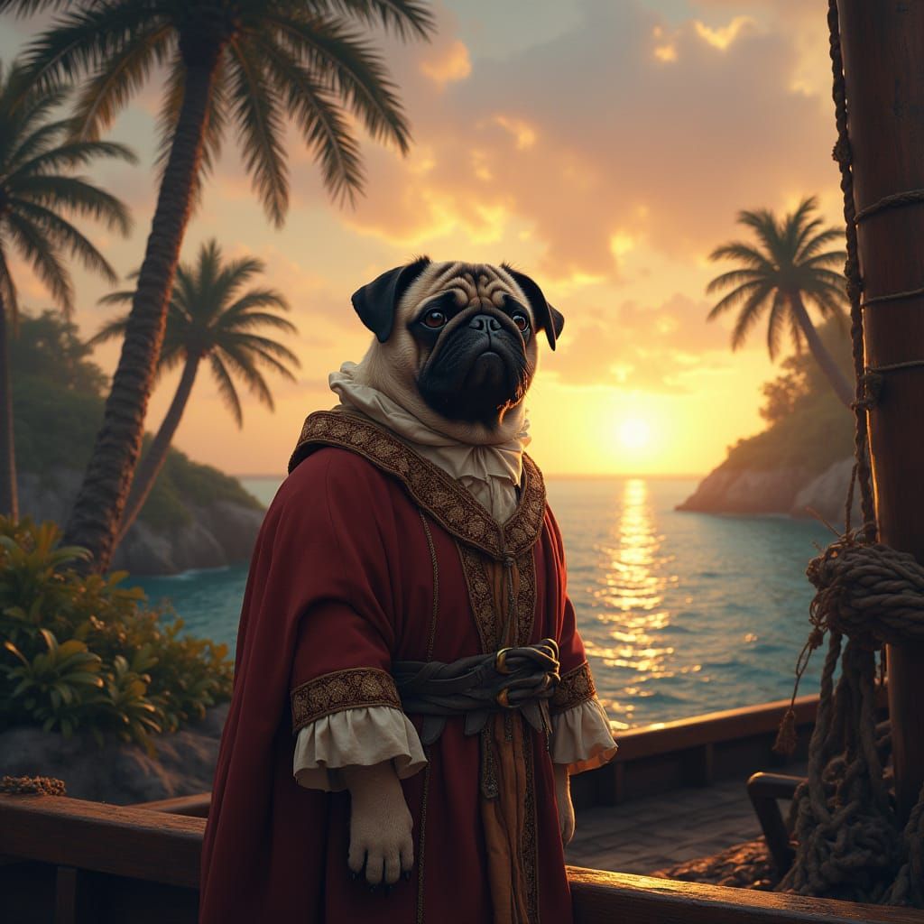 Pug Columbus Discovers New World in Epic 1492 Scene