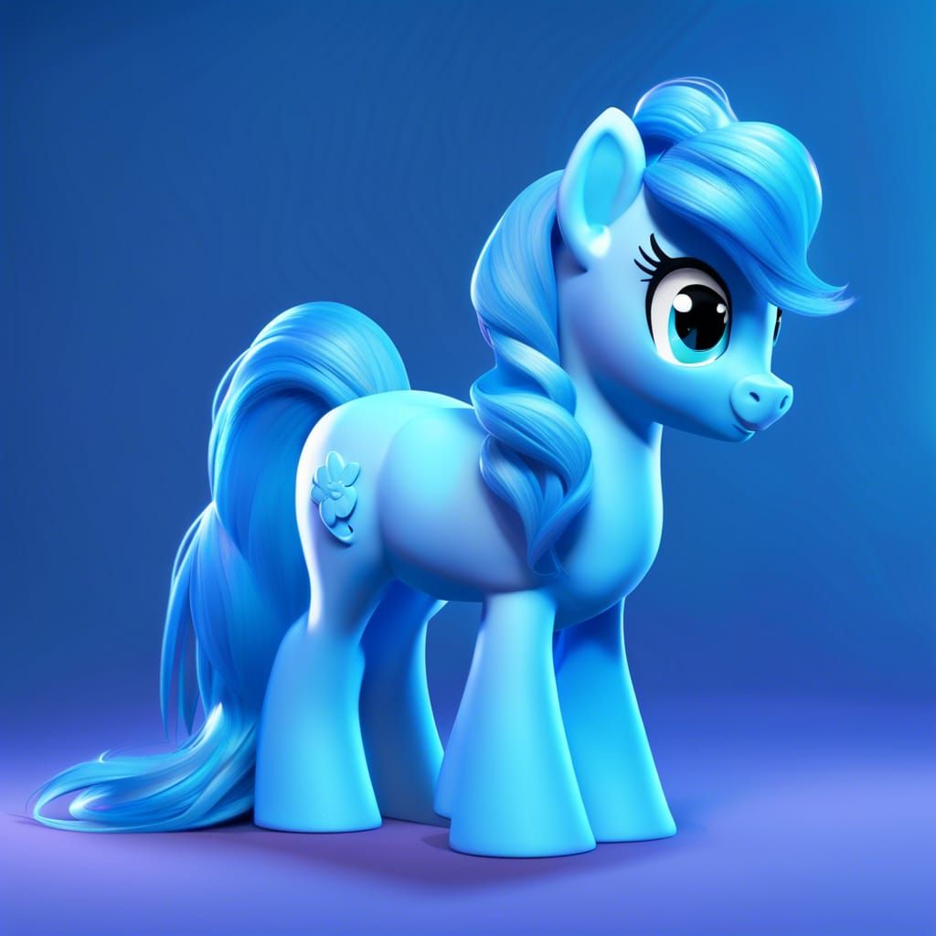 Ice Blue MLP G4 Pony in 3D Digital Art