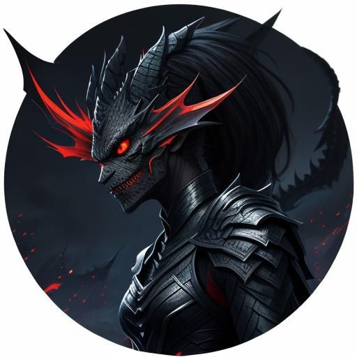 Black Dragon Woman: Fantasy Portrait