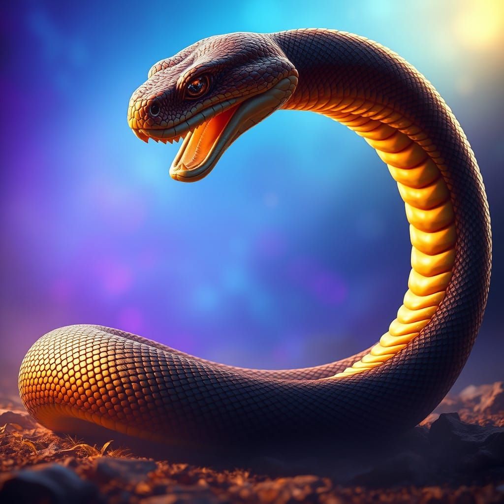 Majestic Serpent in a Fantasy Realm