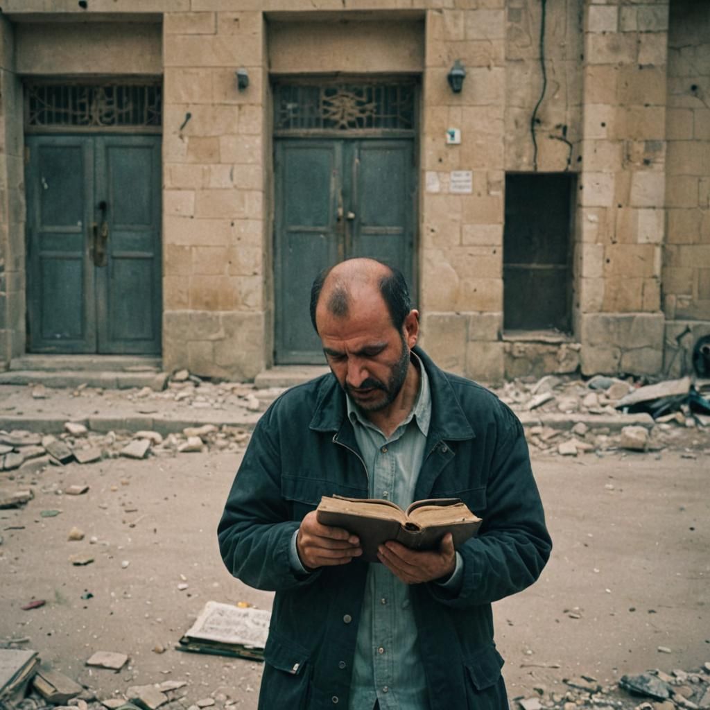 Dramatic Image of Syrian Man Crying in Aleppo