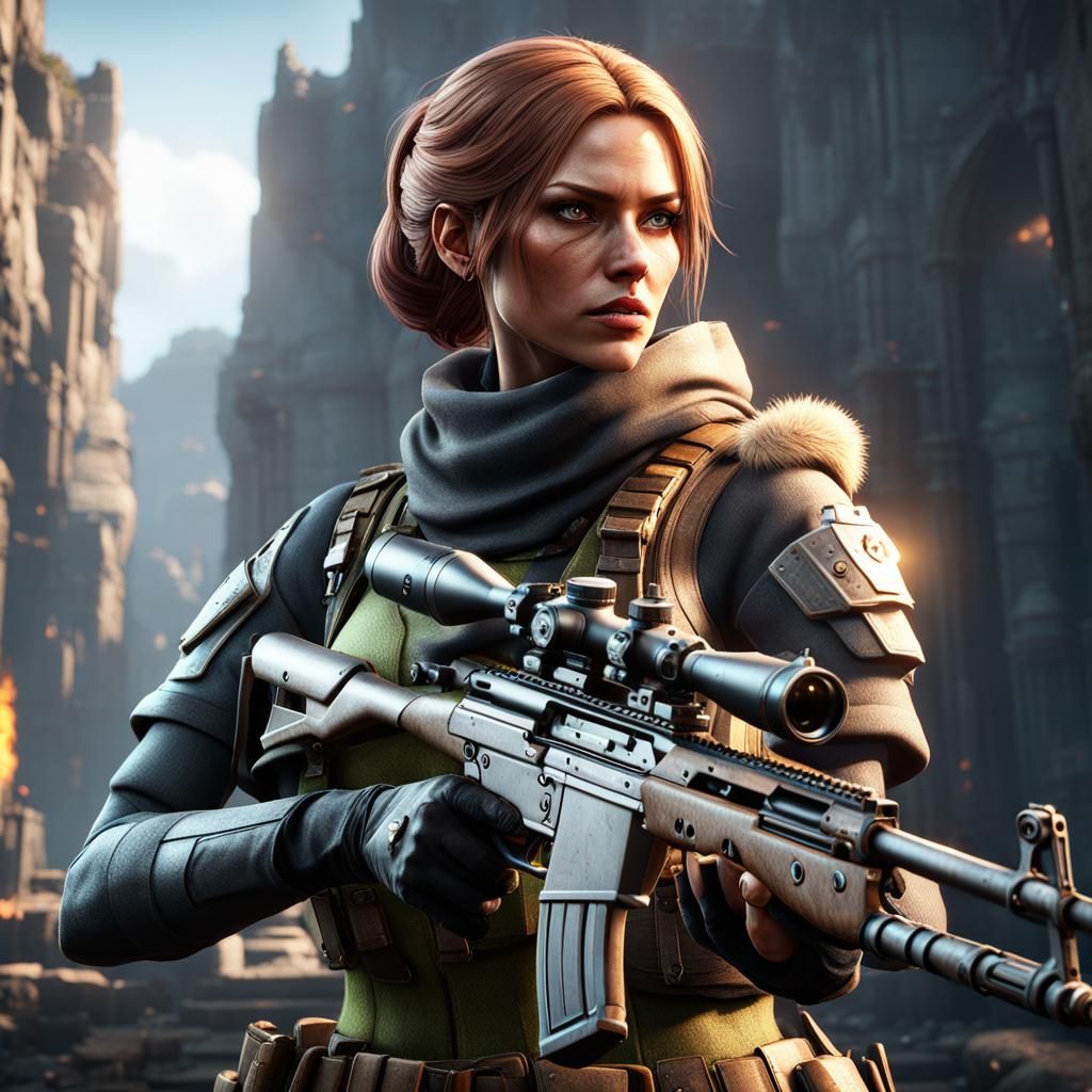 The Sniper Princess: 3D Game Cinematic Render