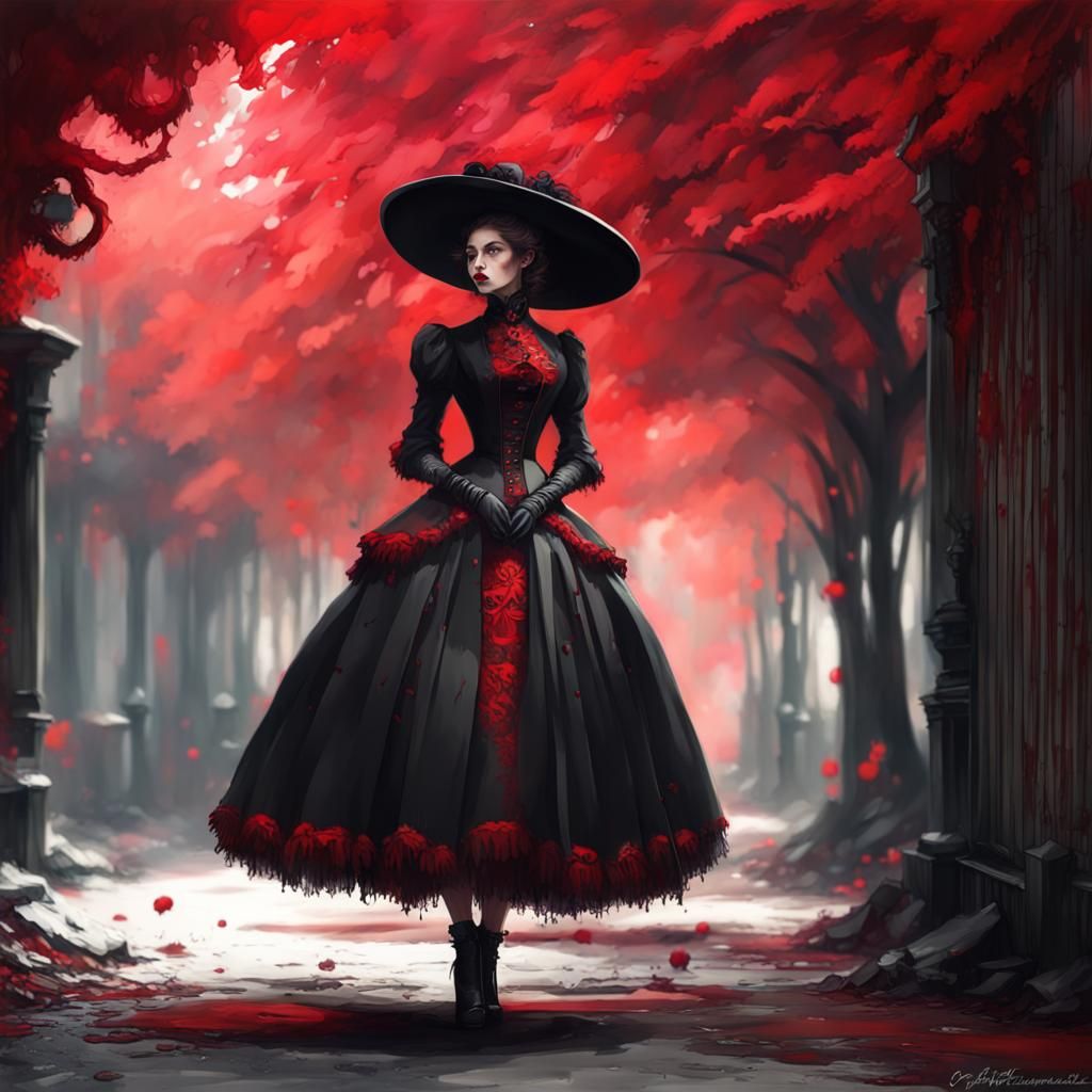 Victorian Outfit in Graffiti Art Style