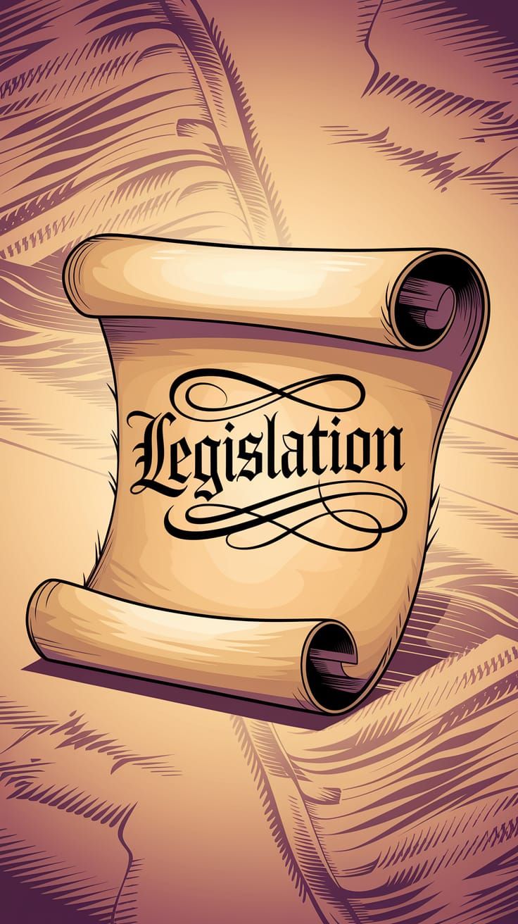 Glowing Legislation Scroll Illustration