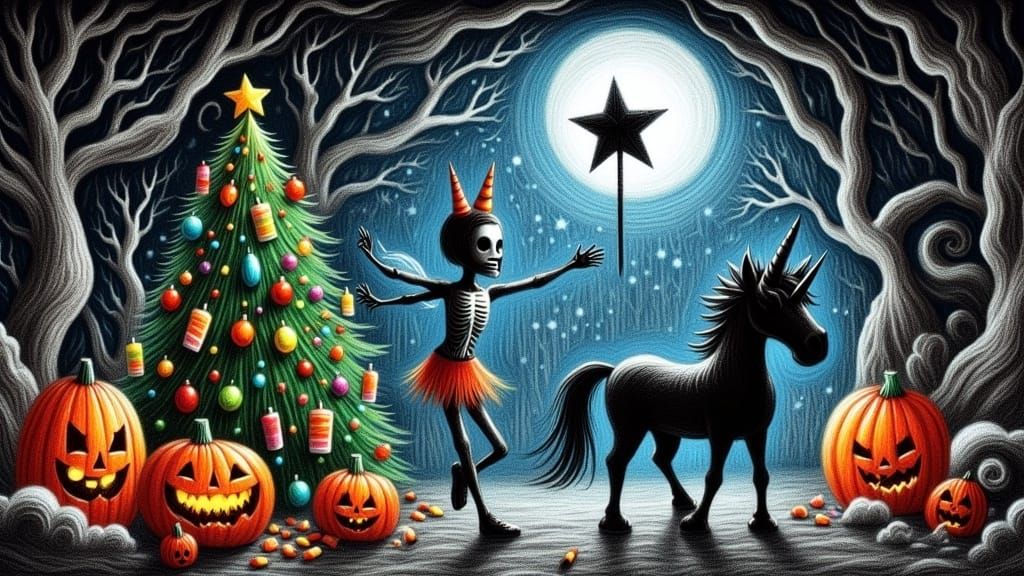 Whimsical Crypt Kingdom Halloween Scene