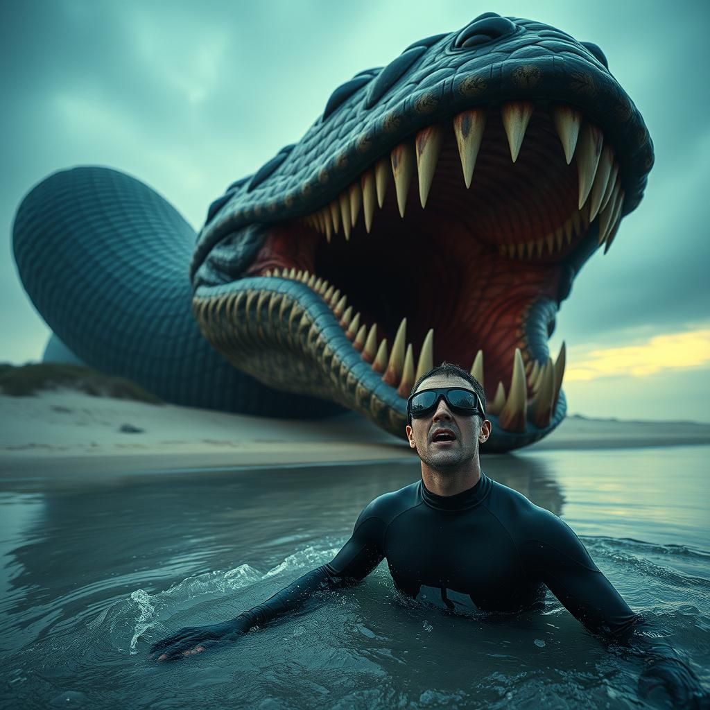 Underwater Encounter with Colossal Jormungandr in Lovecrafti...