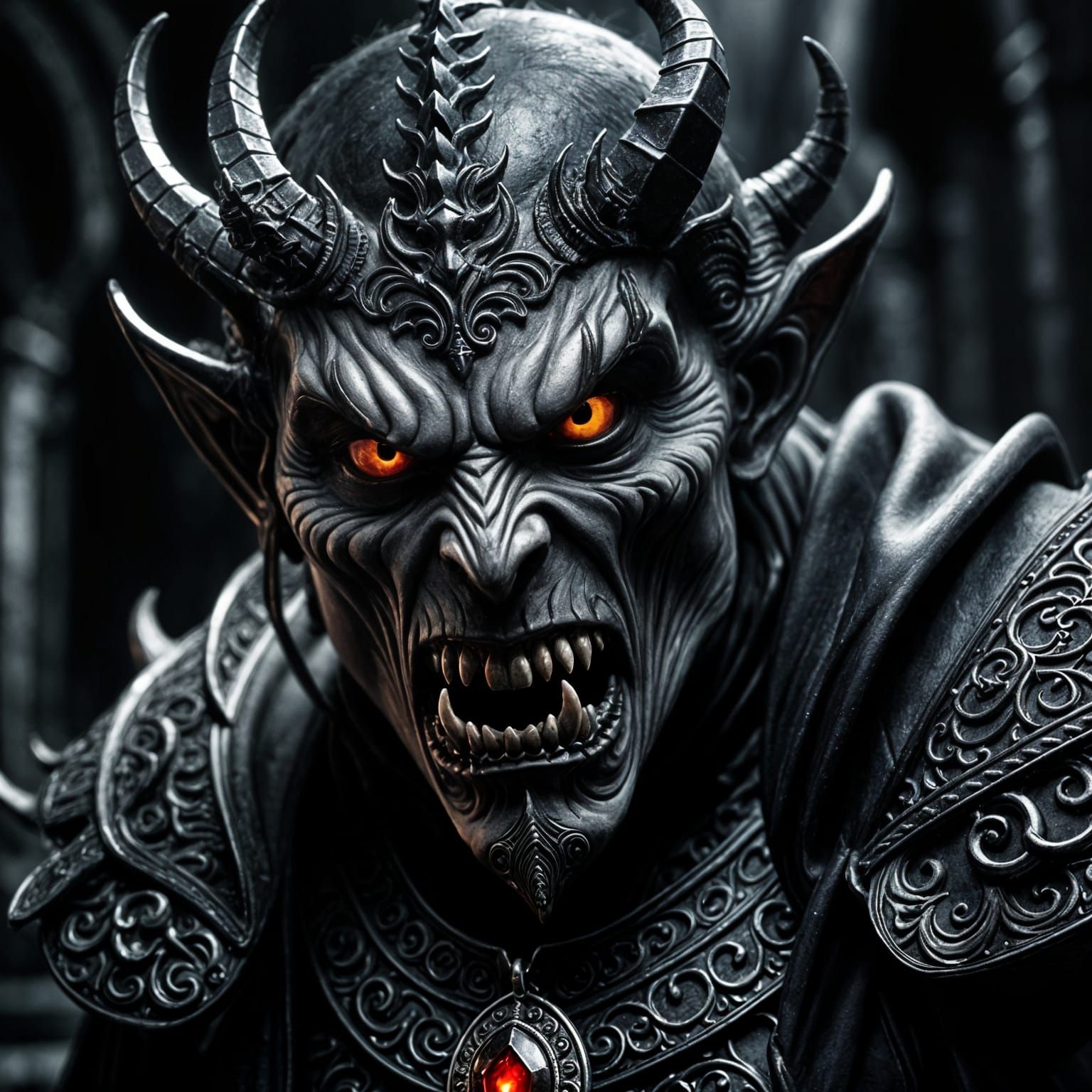 Haunting Evil Demon in Hyperrealistic Style