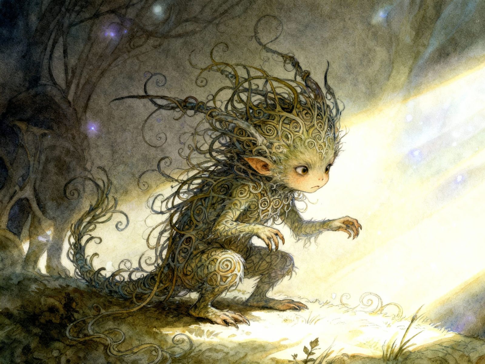 Stubborn Creature in Intricate Fantasy Art Style