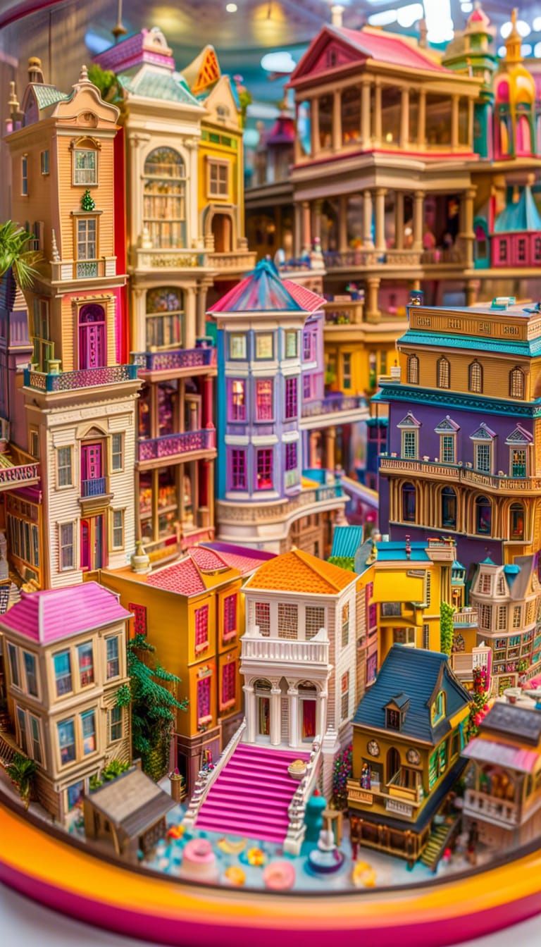 Miniature Dollhouse Display in Museum, Ultra Detailed