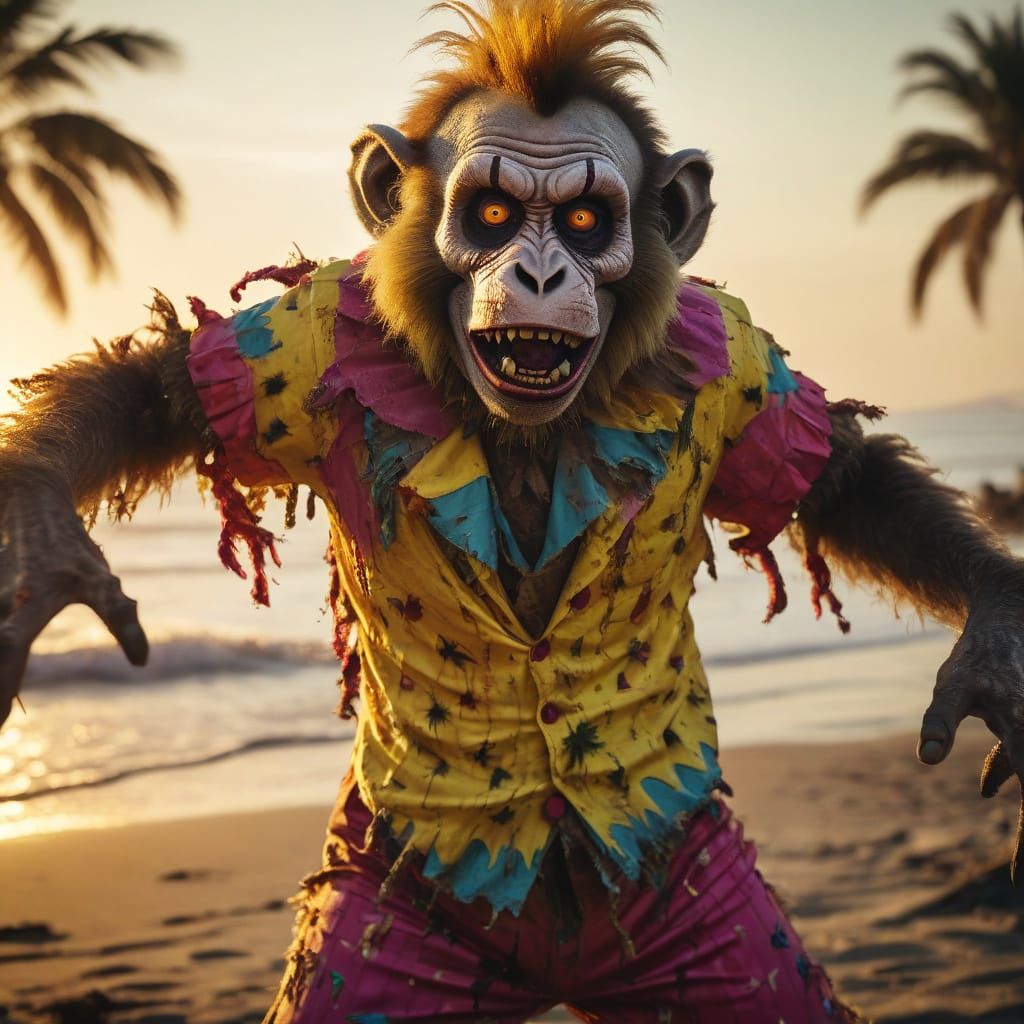 Zombie Monkey Clown Dancing, Greg Rutkowski Style