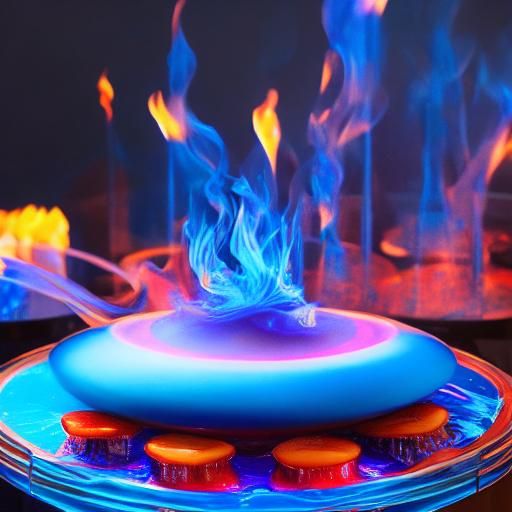 Dancing Blue Flames in 3D Digital Art