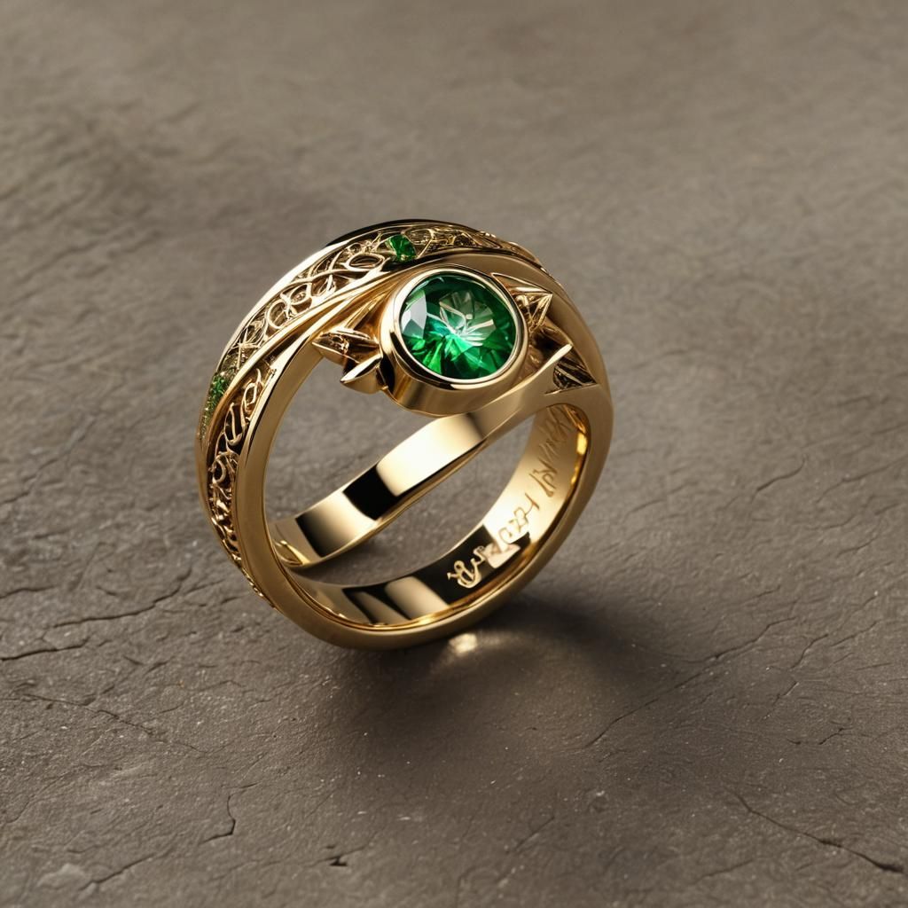 Lord of the Rings Ring with Star and Lightning Bolt